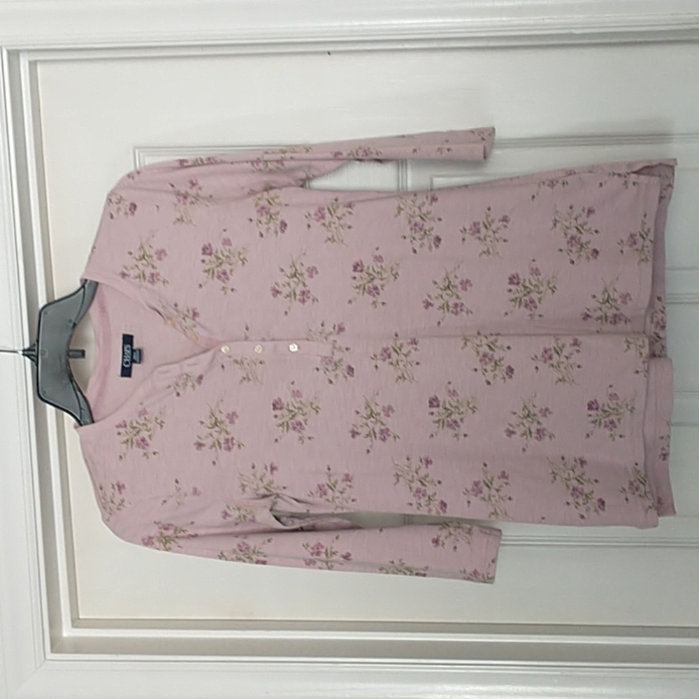 Chaps, size small, pink 3/4 length sleeve top